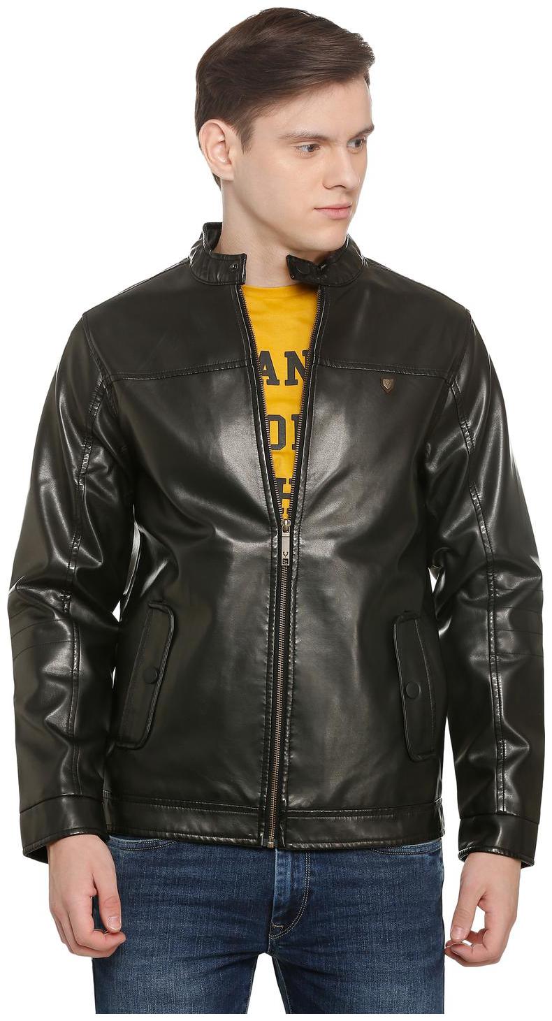 

Allen Solly Men Black Solid Bomber jacket
