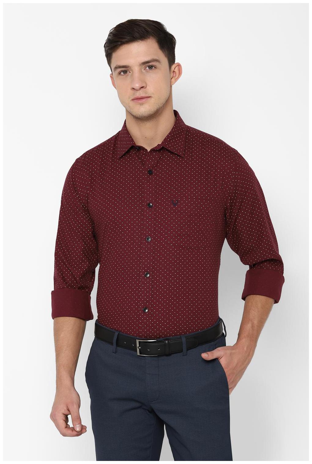 

Allen Solly Men Maroon Printed Slim Fit Casual Shirt