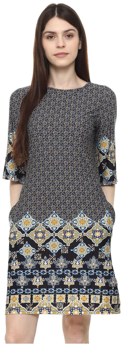 

Allen Solly Blue Printed A-line dress