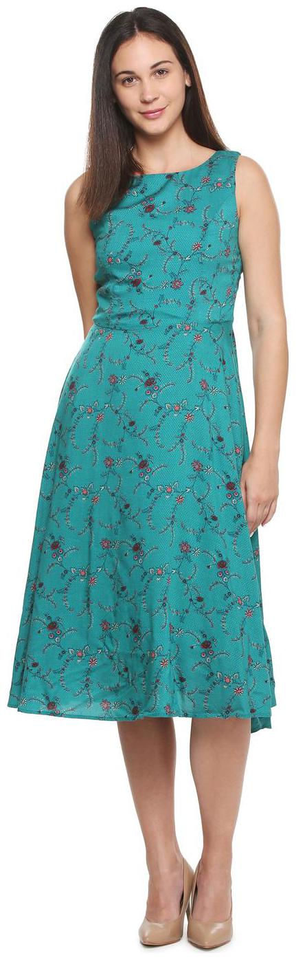

Allen Solly Green Striped A-line dress