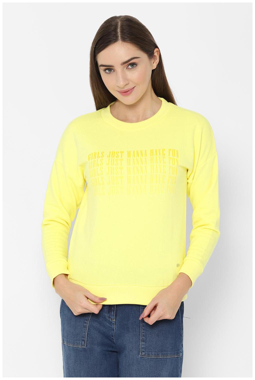 

Allen Solly Women Printed Sweatshirt - Yellow