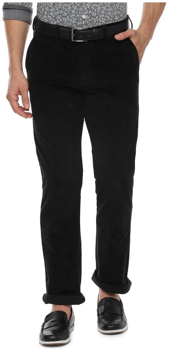 

Allen Solly Men Black Textured Regular fit Regular trousers