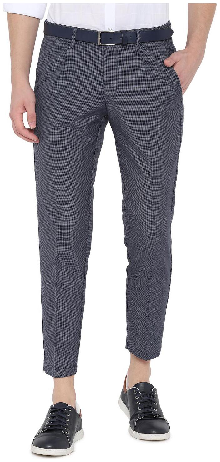 

Allen Solly Men Blue Checked Slim fit Regular trousers