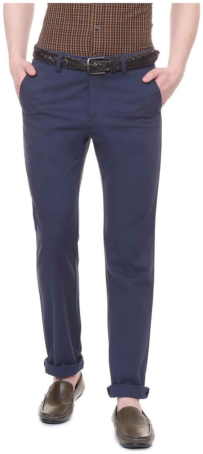 

Allen Solly Men Blue Textured Regular fit Regular trousers