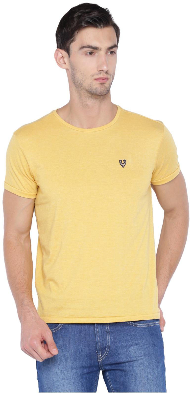 

Allen Solly Men Yellow Slim fit Cotton Round neck T-Shirt - Pack Of 1