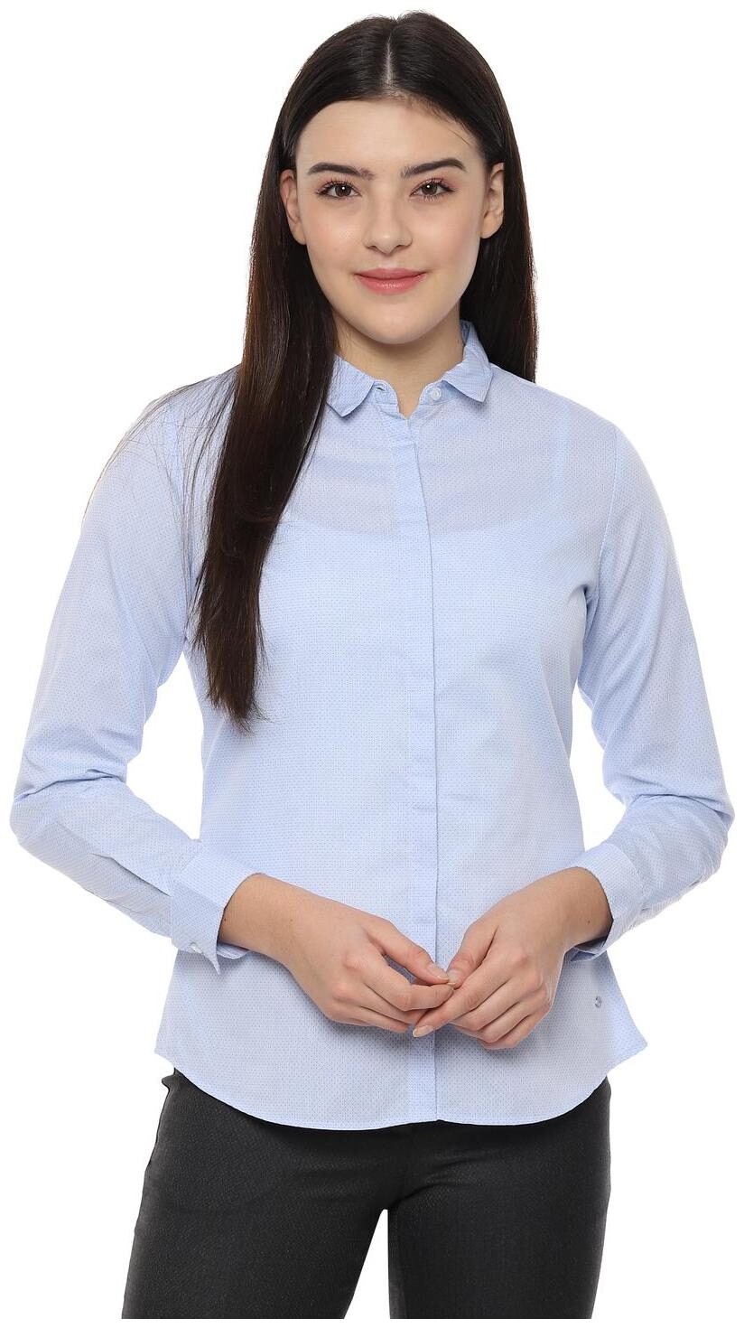 

Allen Solly Women Blue Printed Regular Fit Shirt