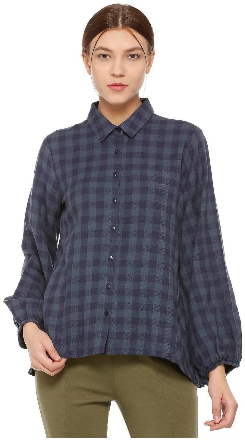 

Allen Solly Women Blue Checked Regular Fit Shirt