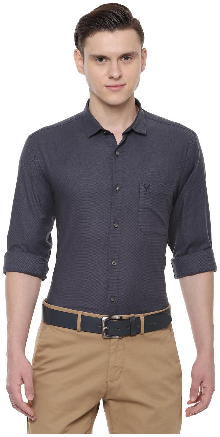 

Allen Solly Men Blue Weaved Slim Fit Casual Shirt