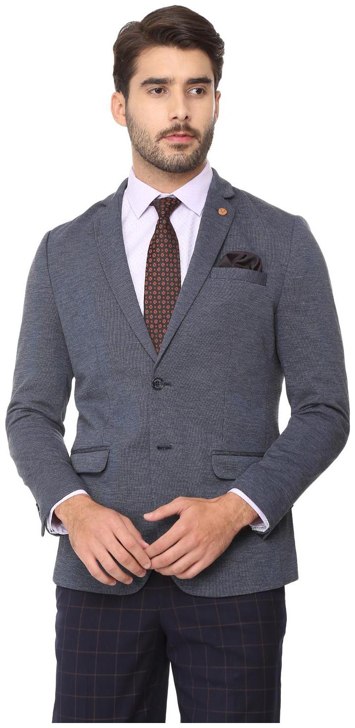 

Allen Solly Men Blue Textured Slim fit Single Breasted Blazer