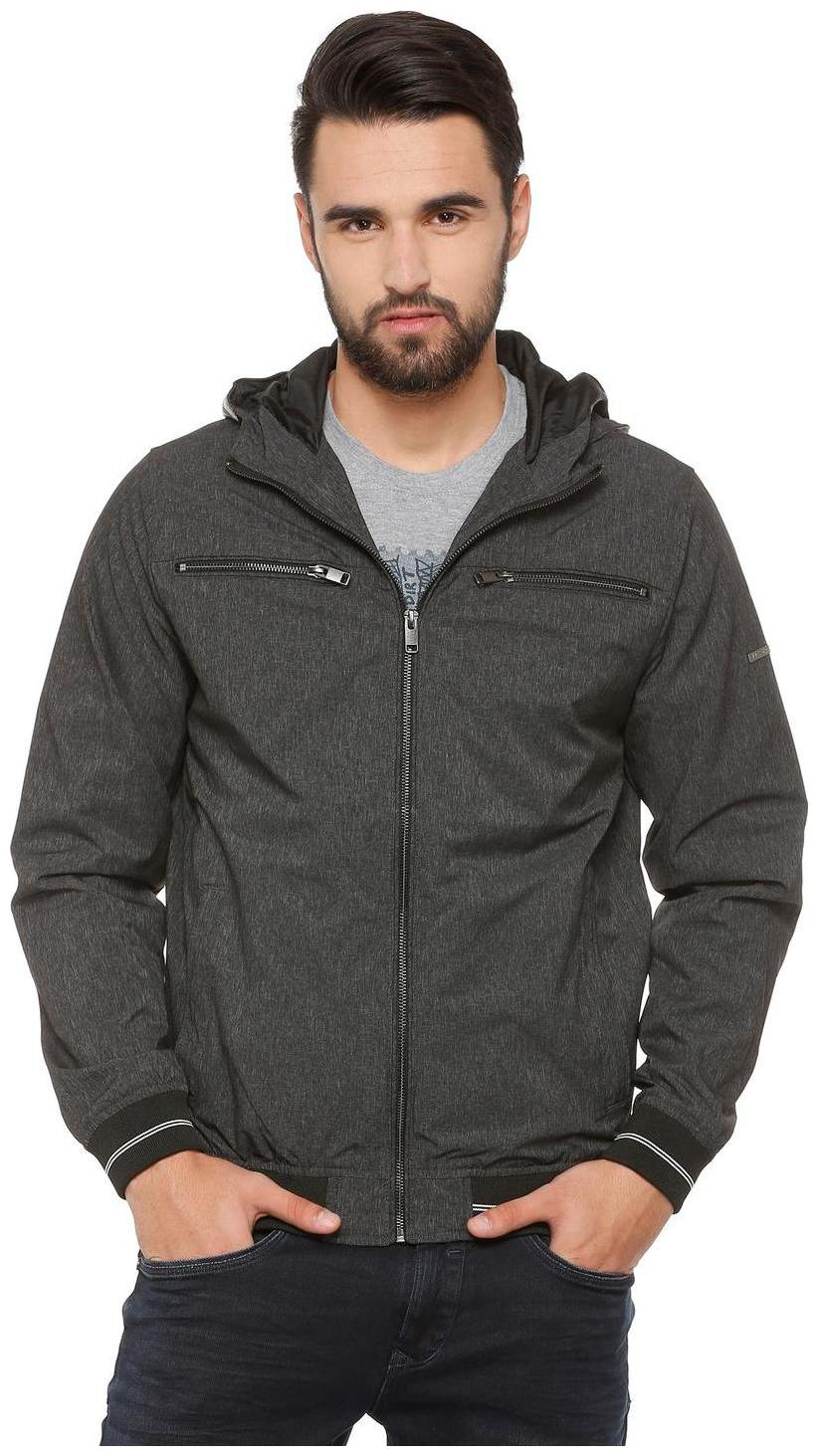 

Allen Solly Men Grey Solid Bomber jacket