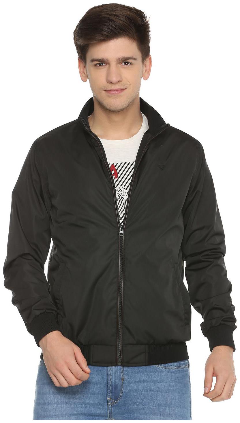 

Allen Solly Men Black Solid Bomber jacket