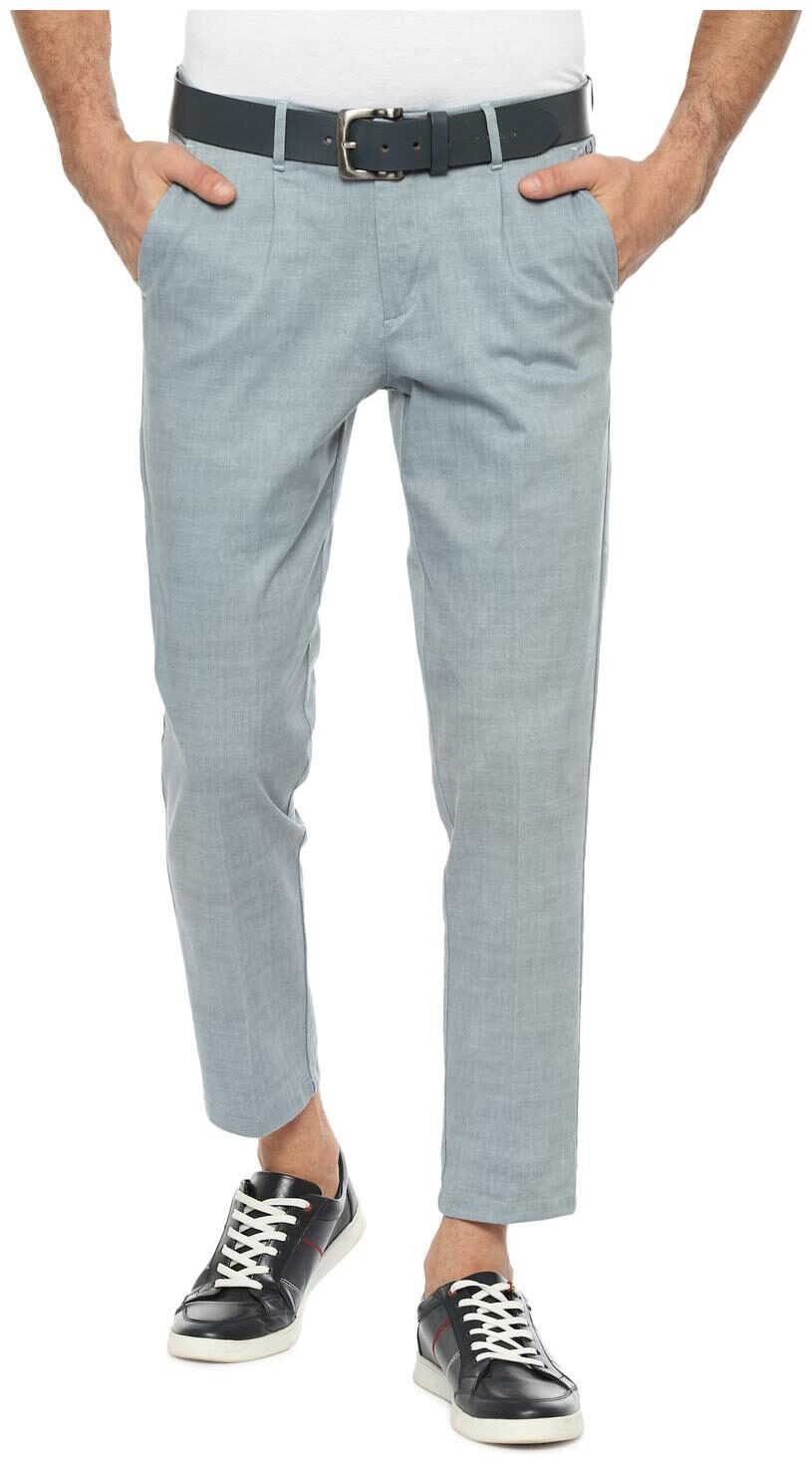 

Allen Solly Men Grey Textured Slim fit Regular trousers