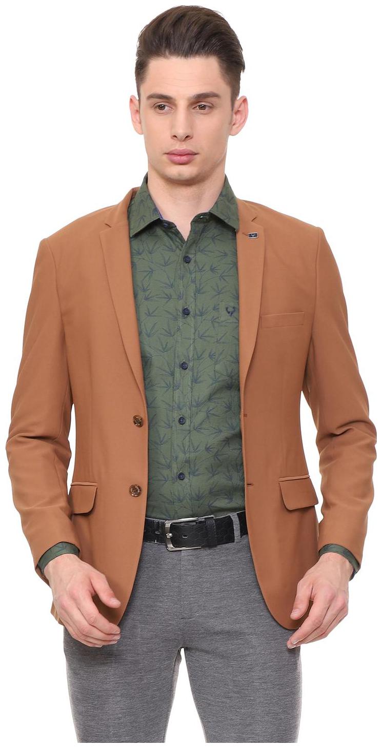 

Allen Solly Men Brown Solid Slim fit Single Breasted Blazer