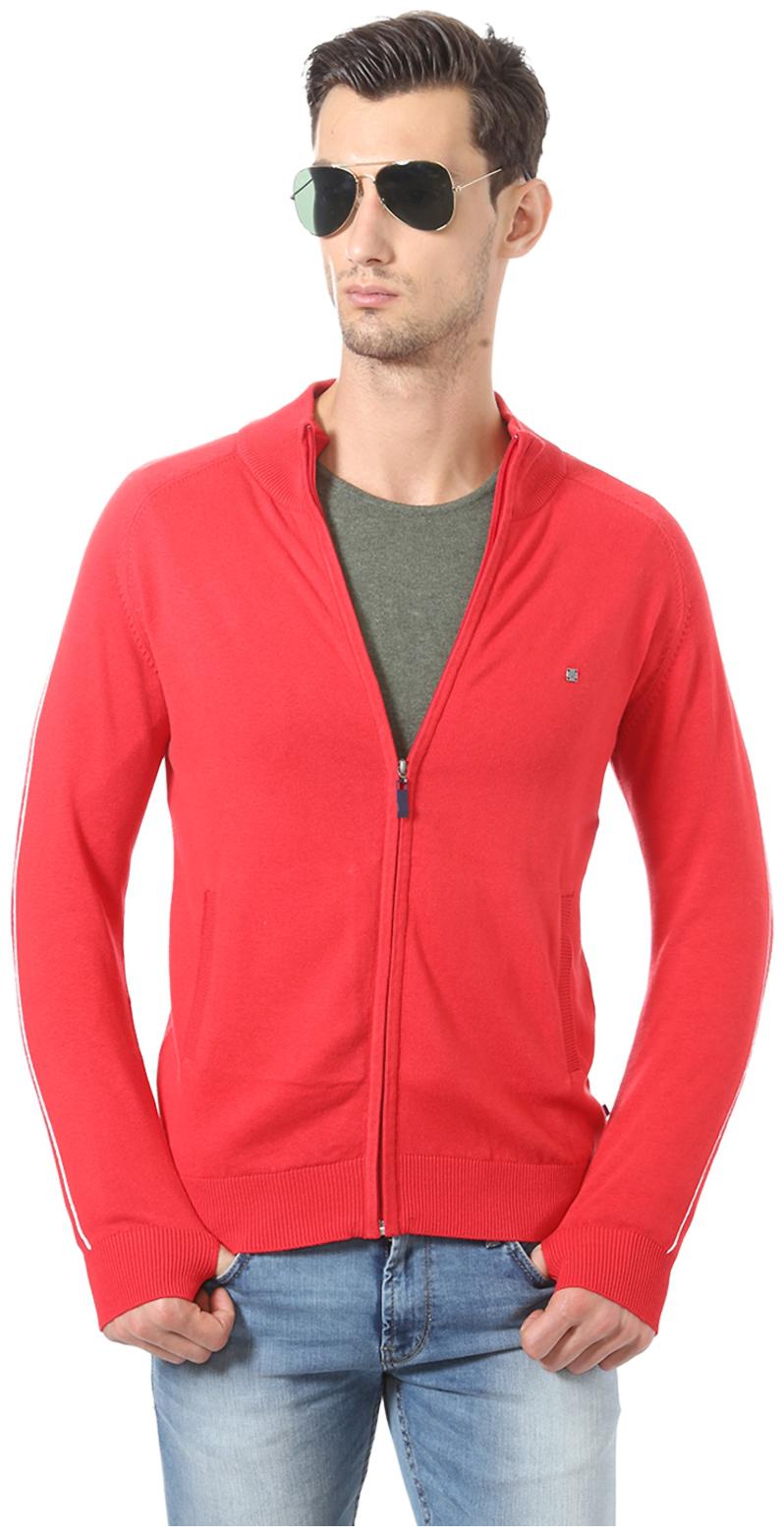 

Allen Solly Men Red High neck Cardigan