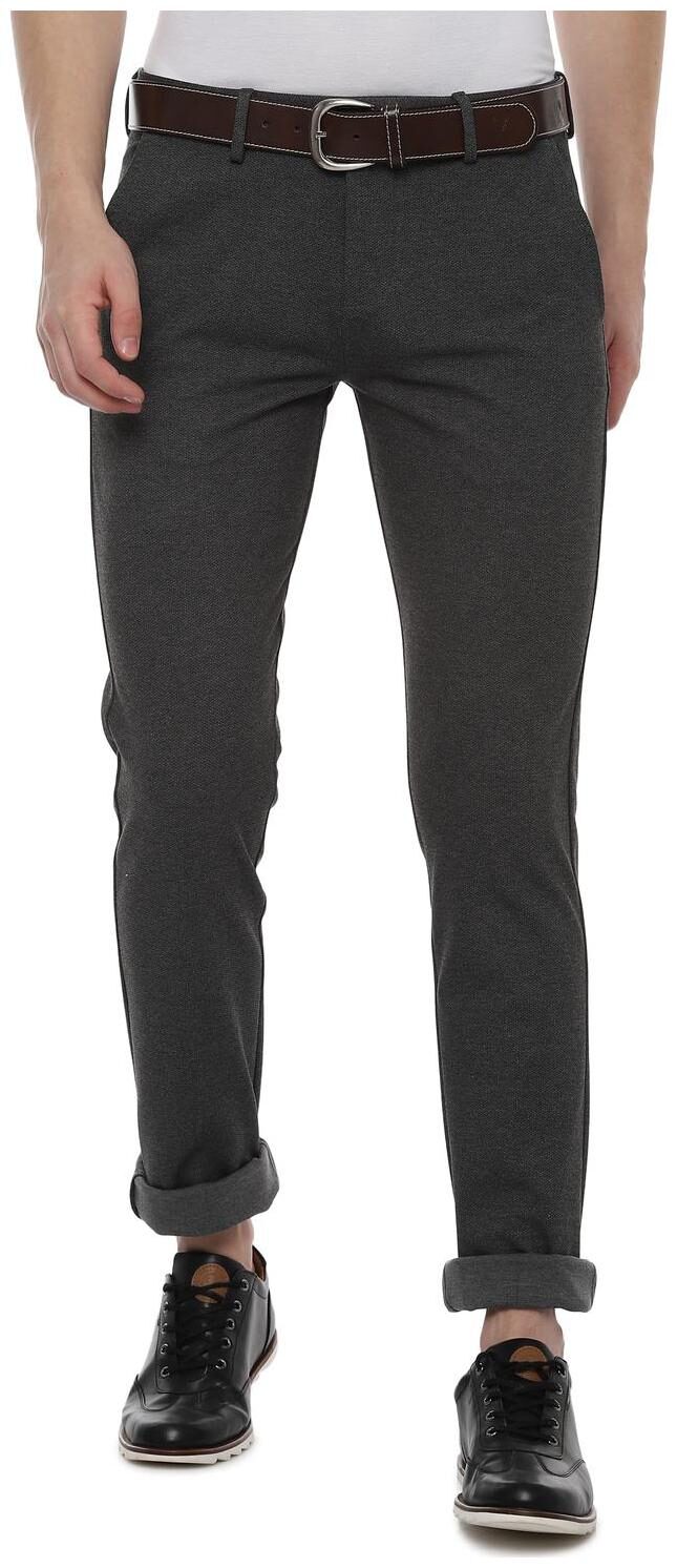 

Allen Solly Men Grey Textured Skinny fit Regular trousers