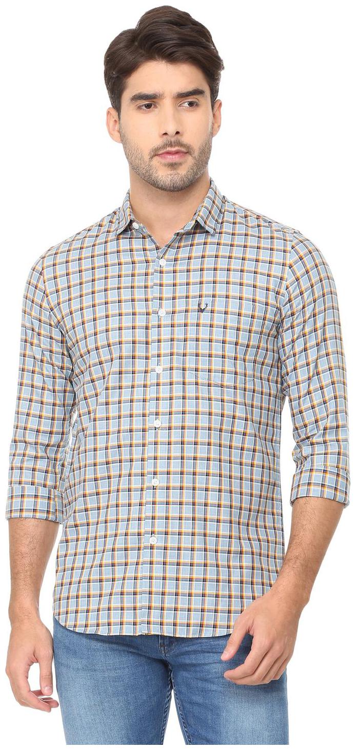 

Allen Solly Men Grey Checked Slim Fit Casual Shirt