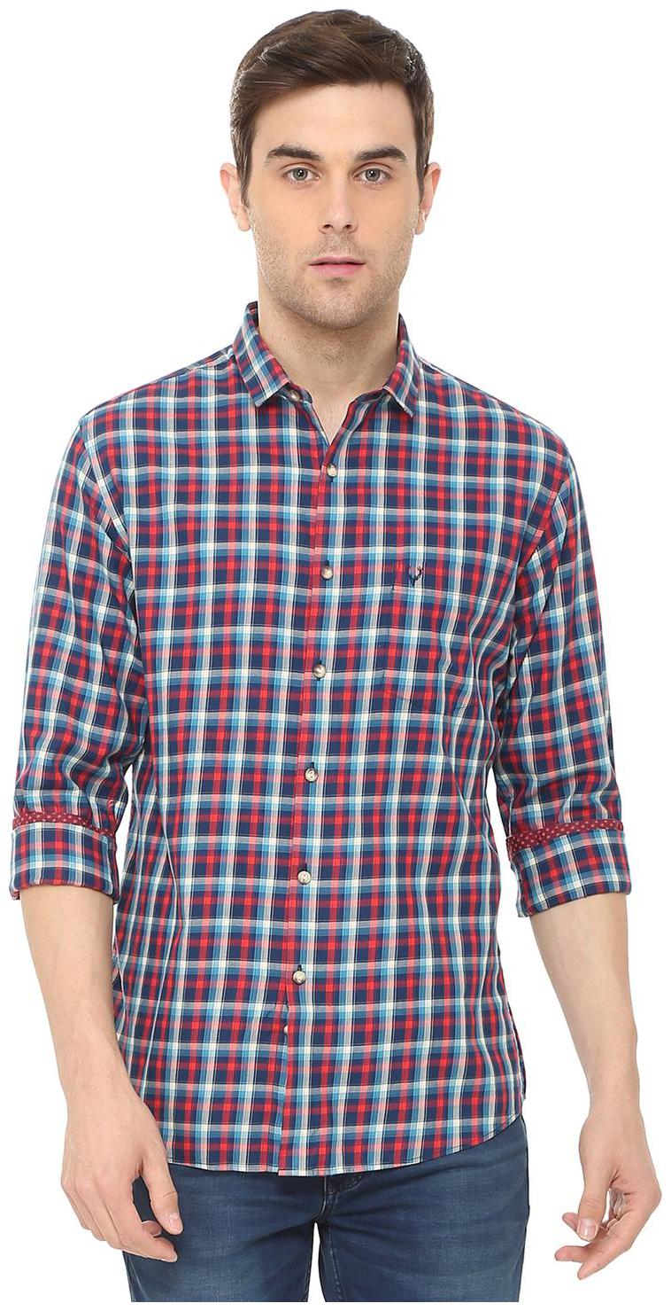 

Allen Solly Men Blue Checked Slim Fit Casual Shirt