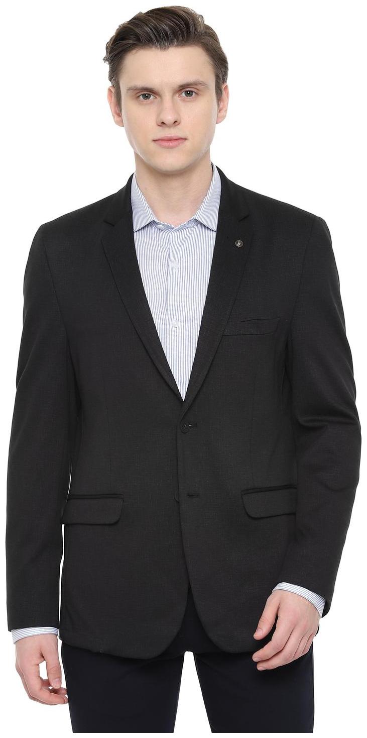 

Allen Solly Men Black Textured Slim fit Single Breasted Blazer
