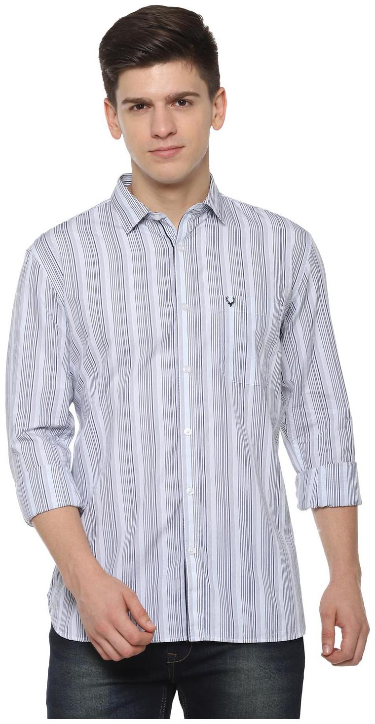

Allen Solly Men White Vertical Stripes Slim Fit Casual Shirt