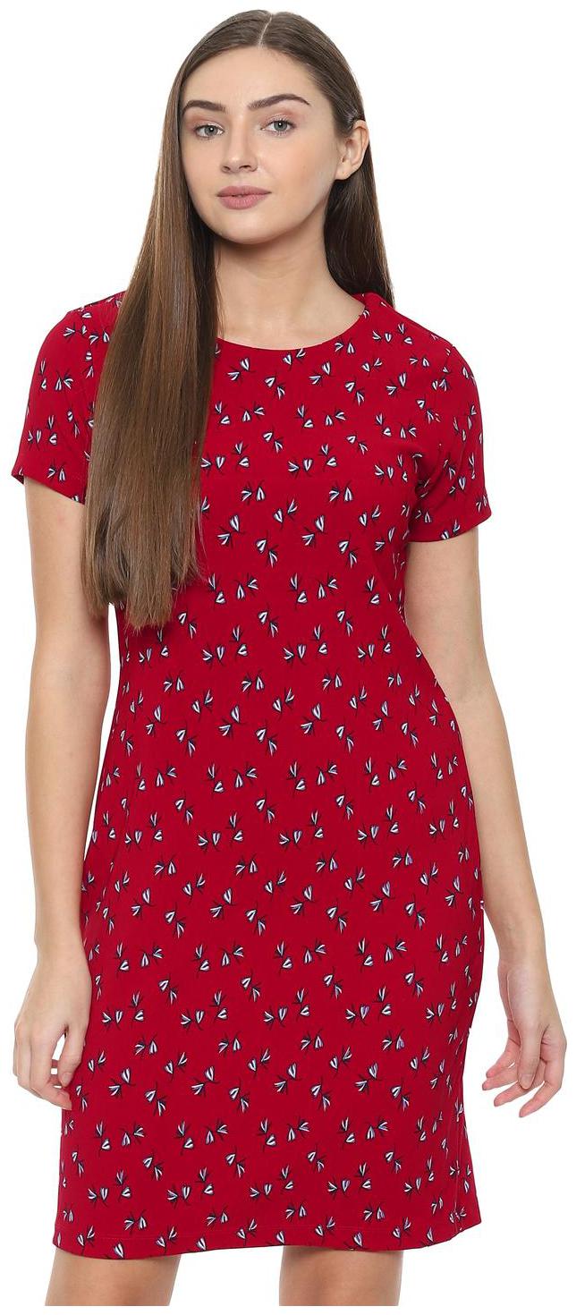 

Allen Solly Red Printed Bodycon dress
