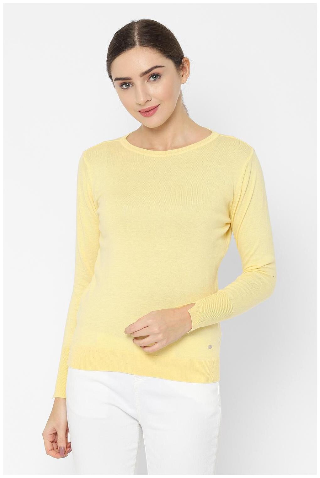 

Allen Solly Women Solid Regular top - Yellow