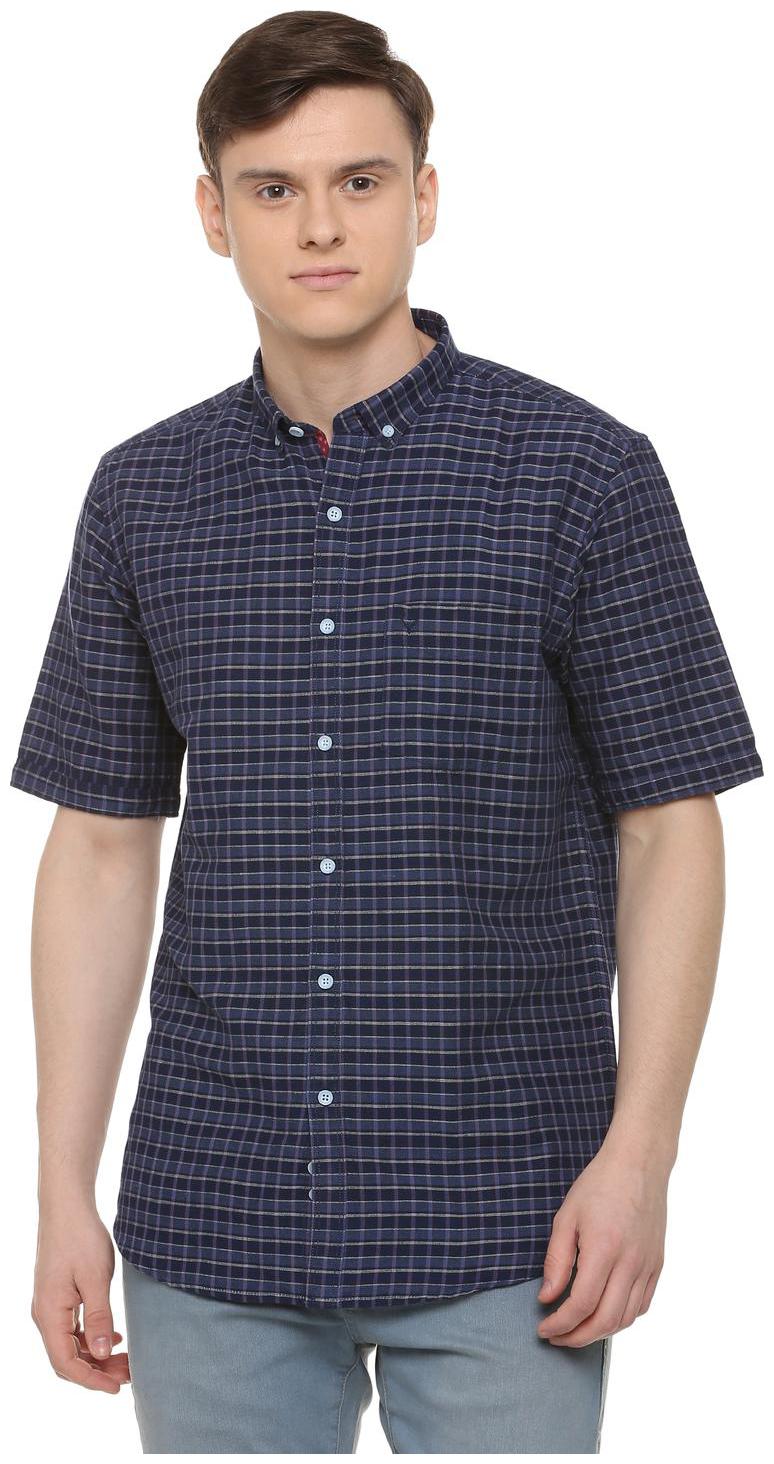 

Allen Solly Men Blue Checked Slim Fit Casual Shirt