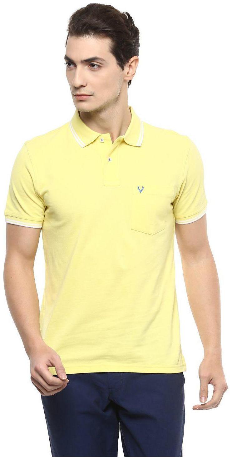 

Allen Solly Men Yellow Regular fit Cotton Polo collar T-Shirt - Pack Of 1