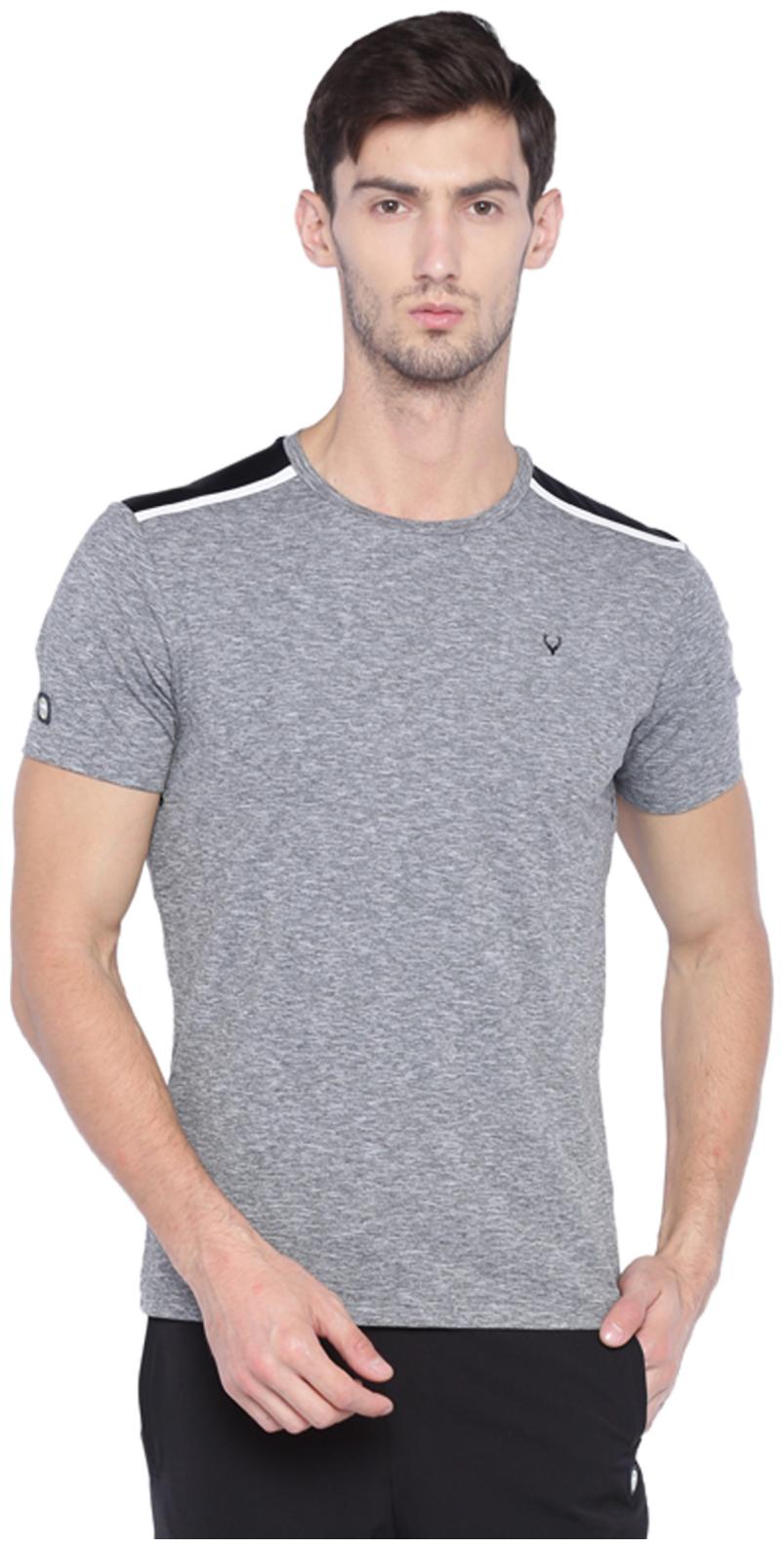 

Allen Solly Men Grey Slim fit Cotton Blend Round neck T-Shirt - Pack Of 1