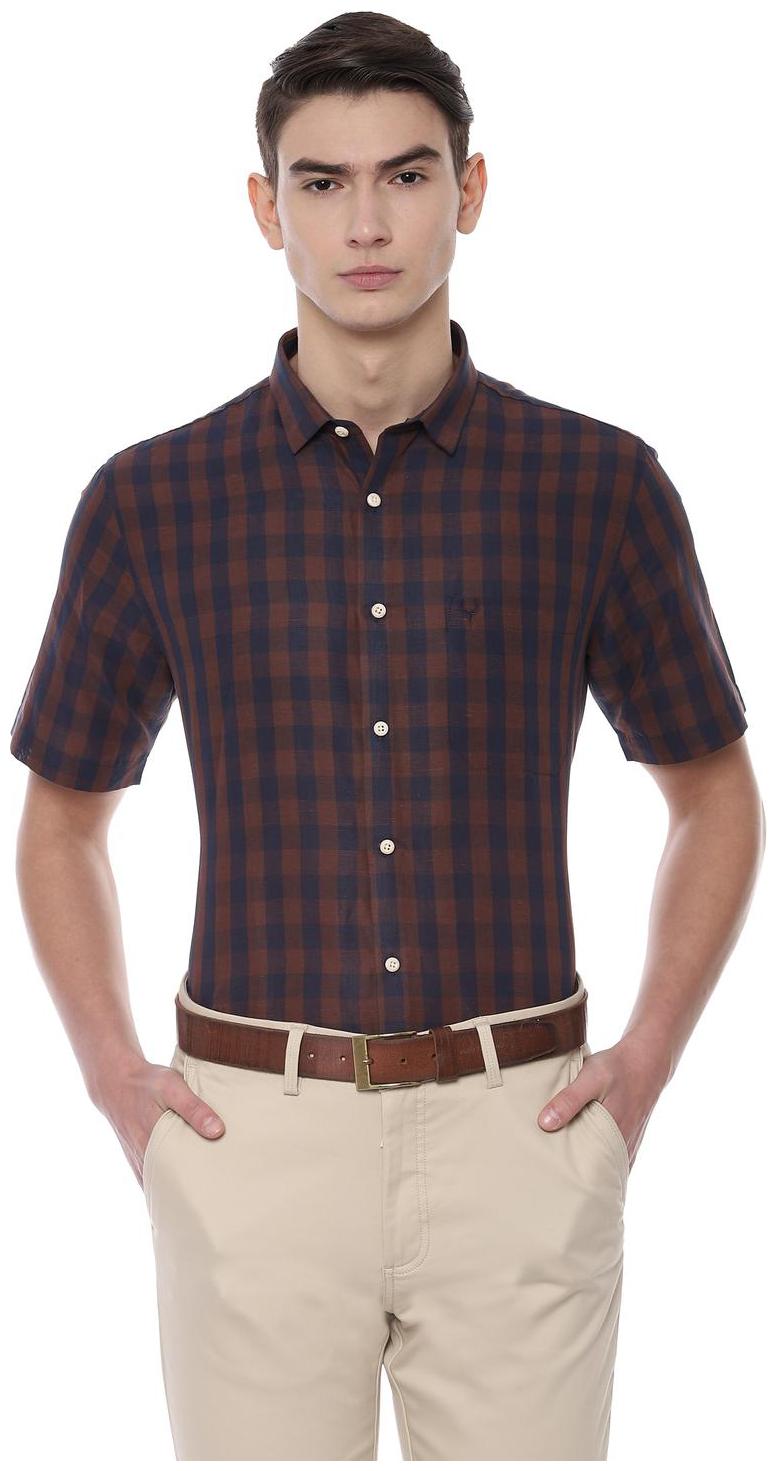 

Allen Solly Men Brown Checked Slim Fit Casual Shirt