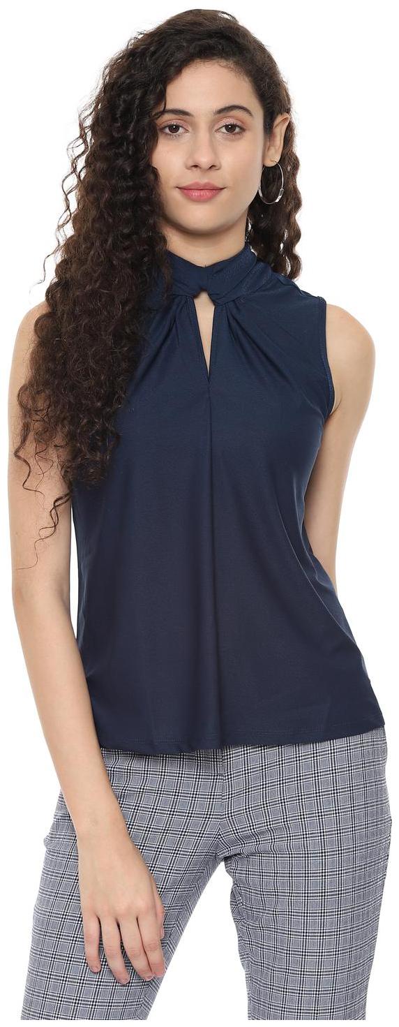 

Allen Solly Women Self design Regular top - Blue