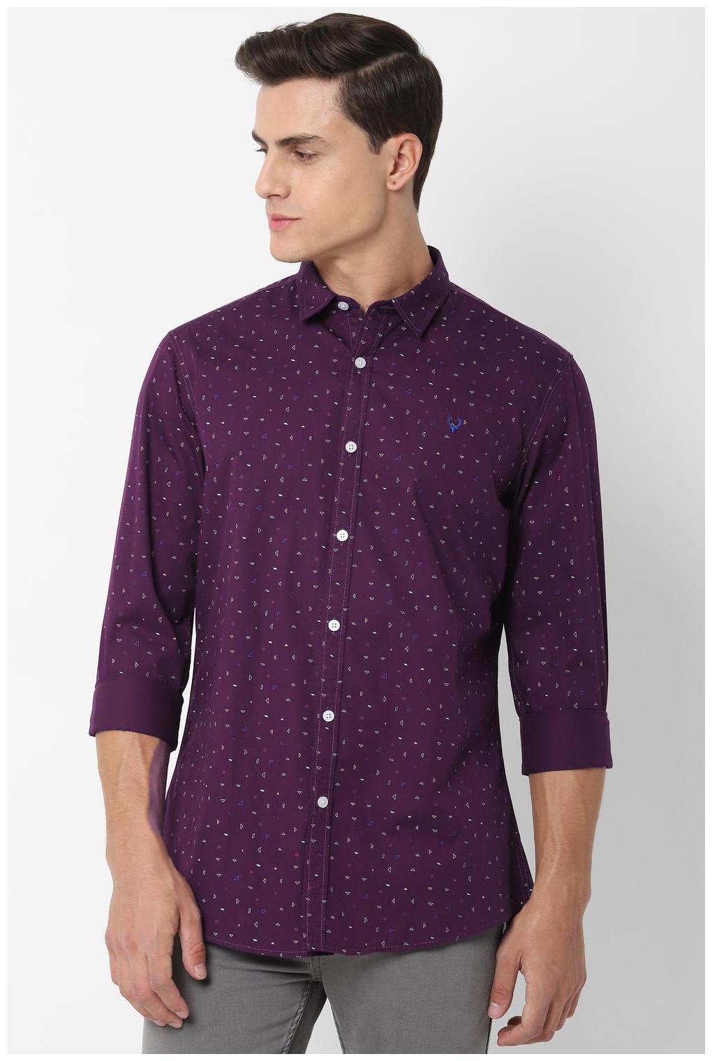 

Allen Solly Men Purple Printed Regular Fit Casual Shirt