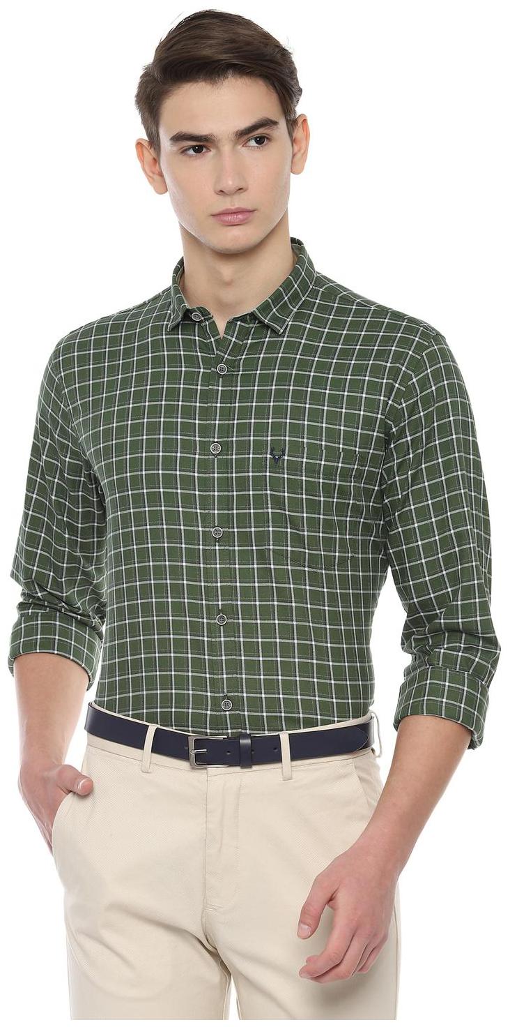 

Allen Solly Men Green Checked Slim Fit Casual Shirt