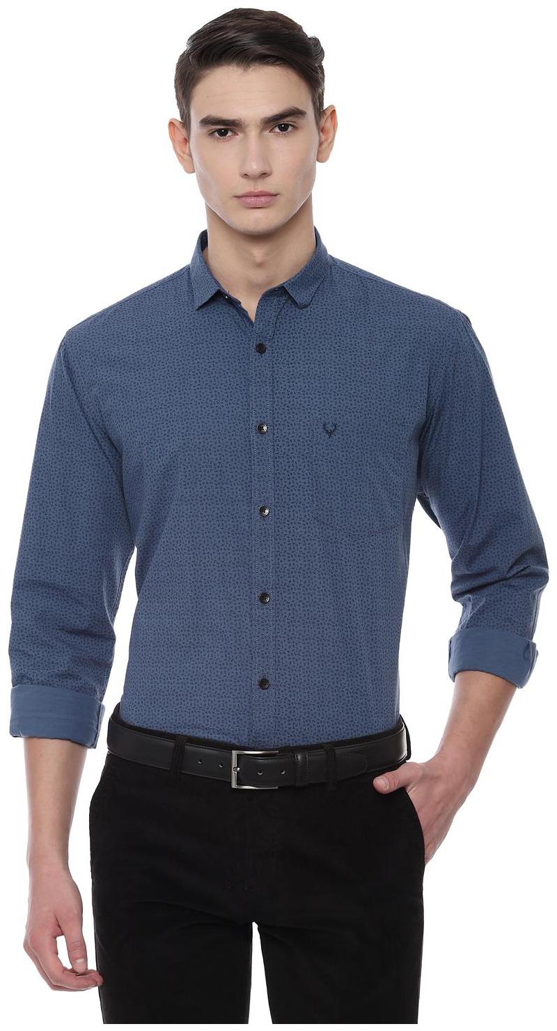 

Allen Solly Men Blue Polka Dots Slim Fit Casual Shirt