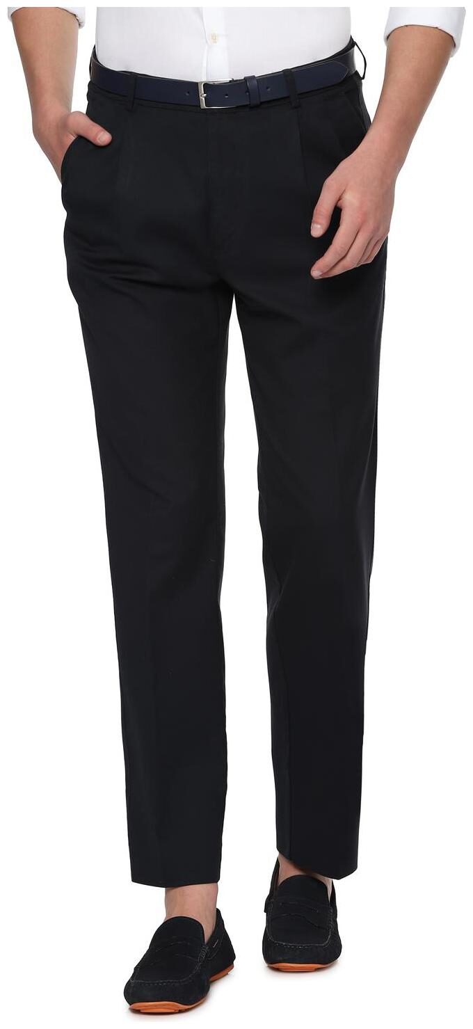 

Allen Solly Men Black Textured Regular fit Regular trousers