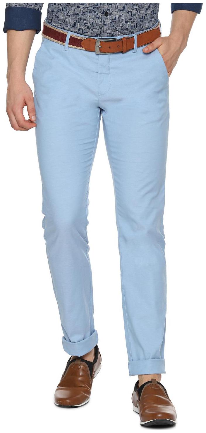 

Allen Solly Men Blue Textured Slim fit Regular trousers