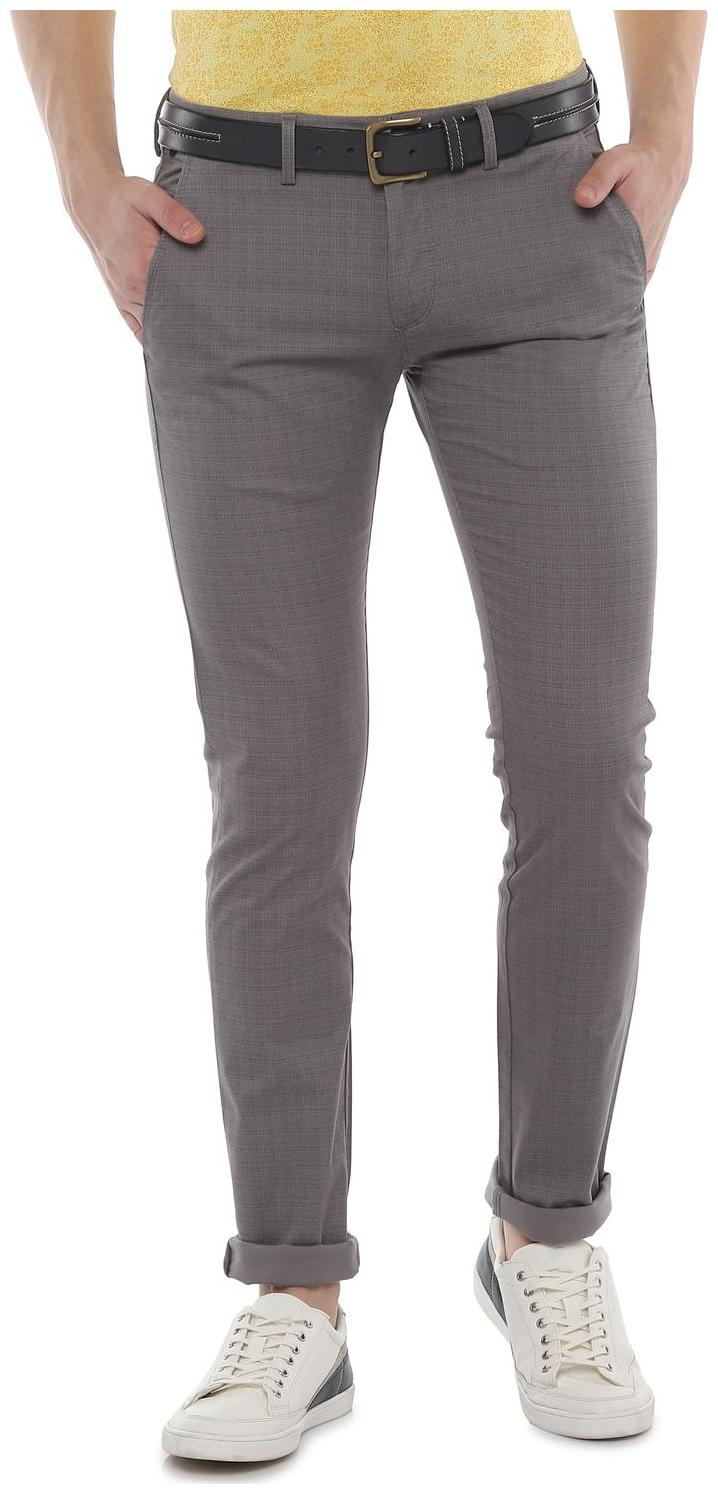 

Allen Solly Men Grey Checked Skinny fit Regular trousers