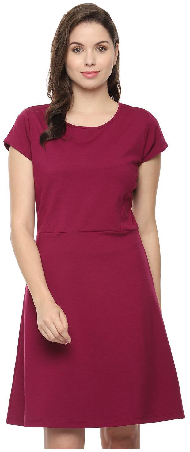 

Allen Solly Purple Solid Fit flare dress