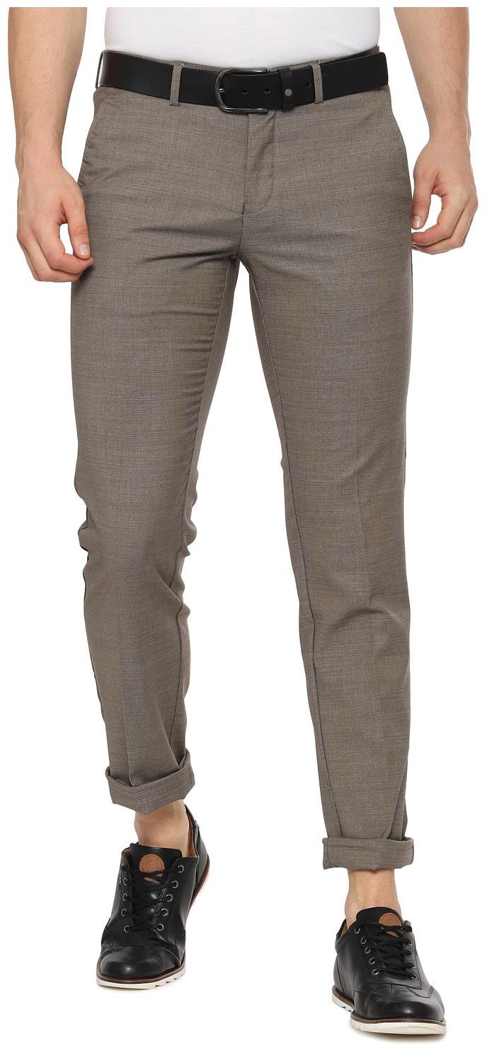 

Allen Solly Men Grey Textured Slim fit Regular trousers