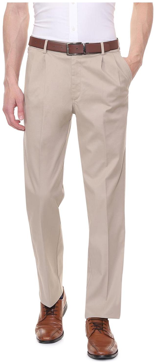 

Allen Solly Men Solid Regular Fit Formal Trouser - Beige
