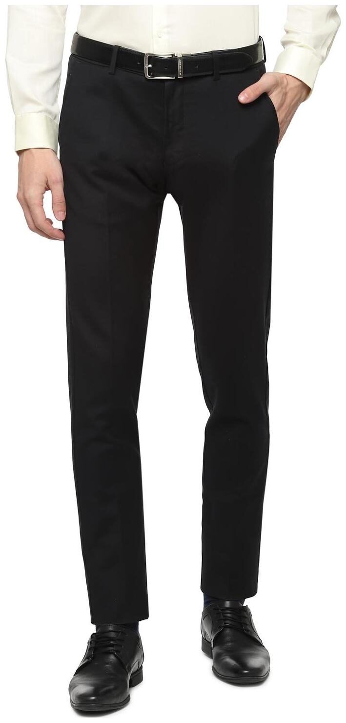 

Allen Solly Men Solid Slim Fit Formal Trouser - Black