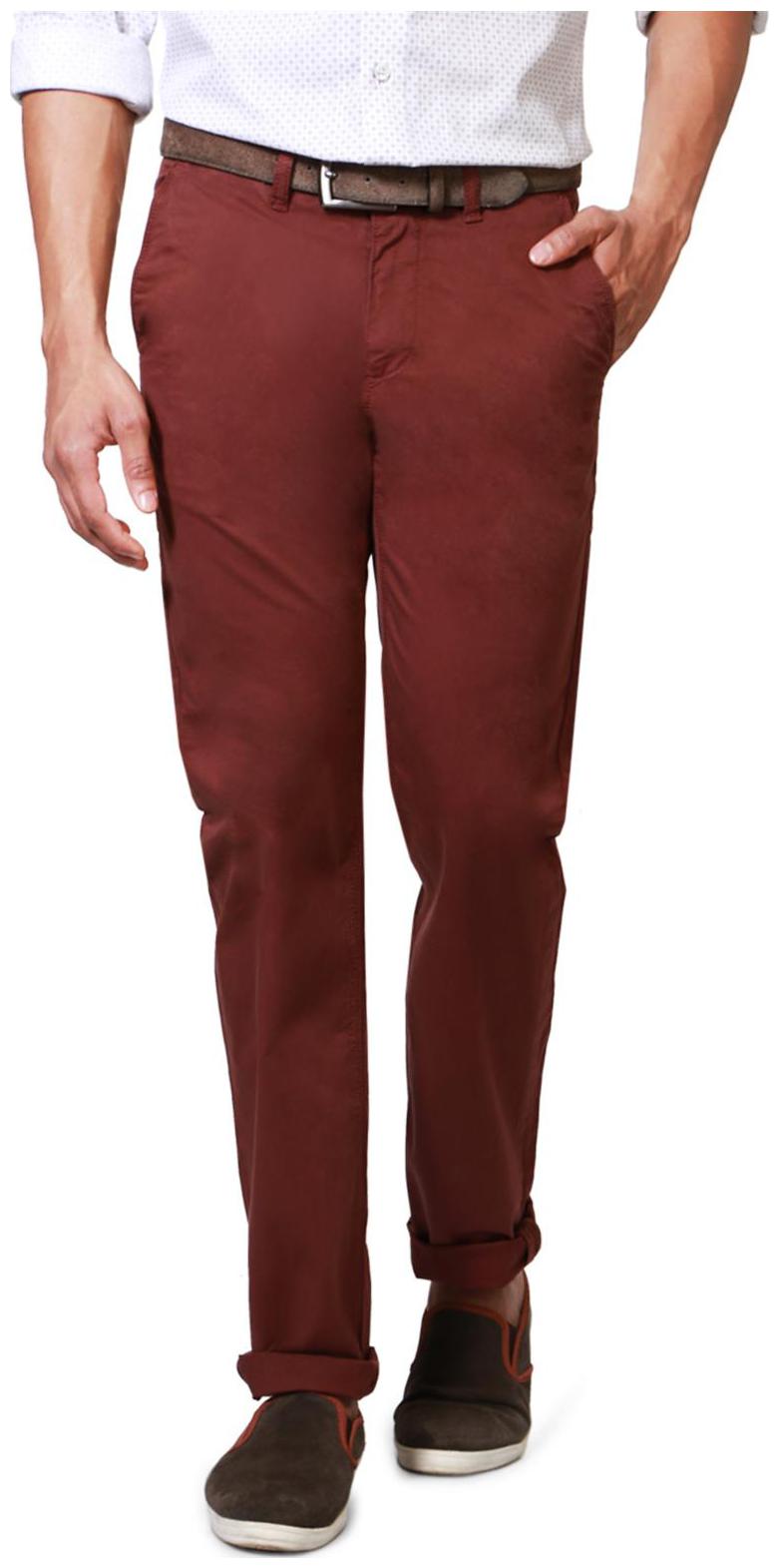 

Allen Solly Men Red Solid Slim fit Regular trousers