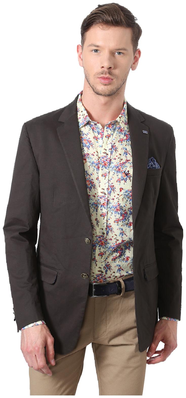 

Allen Solly Cotton Slim Fit Brown Coats Blazers