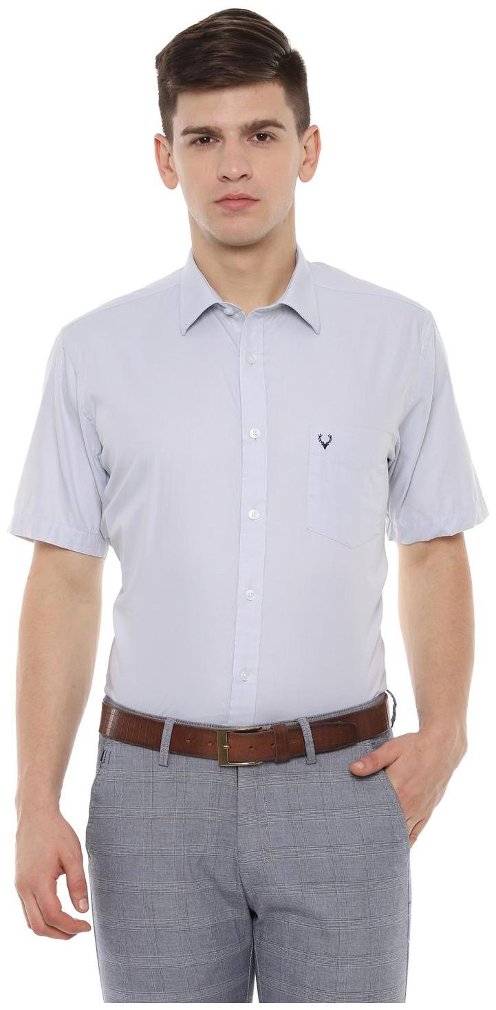 

Allen Solly Men Grey Solid Slim Fit Casual Shirt