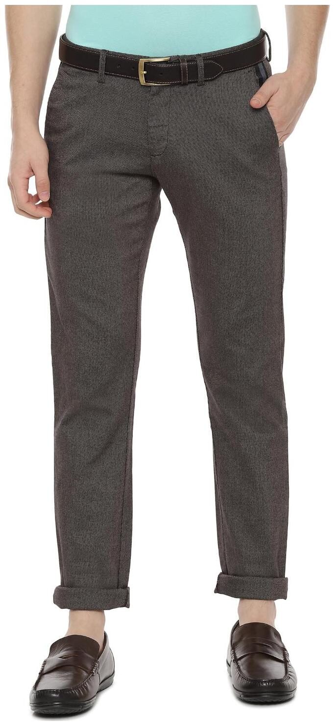 

Allen Solly Men Grey Textured Slim fit Regular trousers