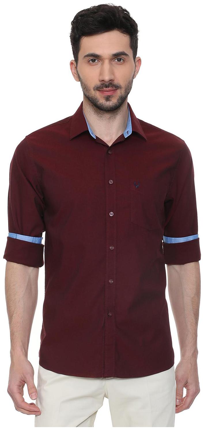 

Allen Solly Men Maroon Solid Slim Fit Casual Shirt