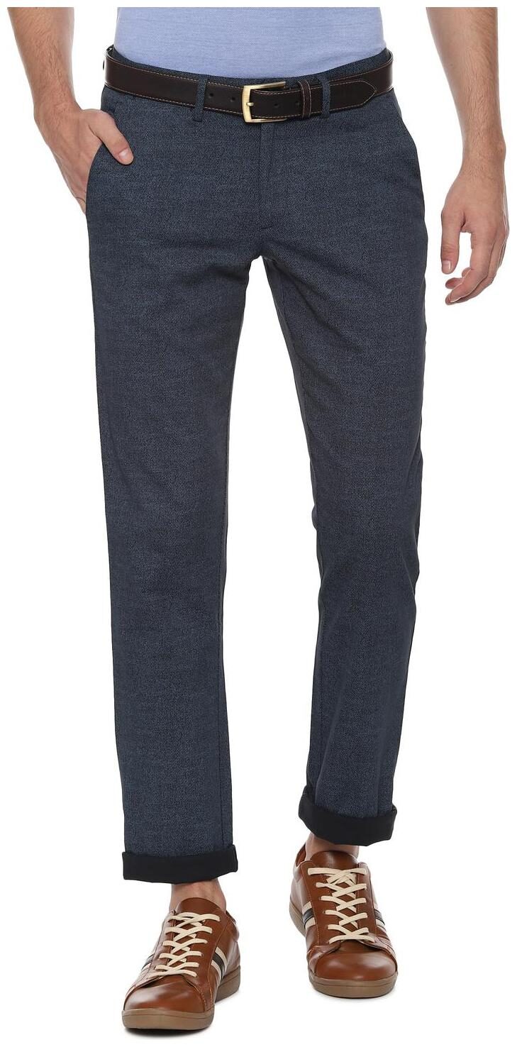 

Allen Solly Men Grey Printed Slim fit Regular trousers
