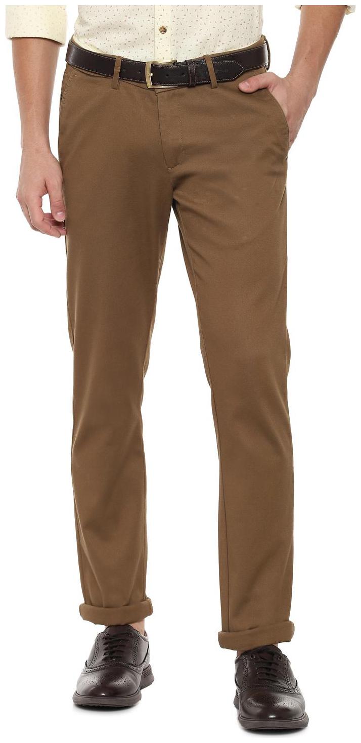 

Allen Solly Men Brown Textured Slim fit Regular trousers