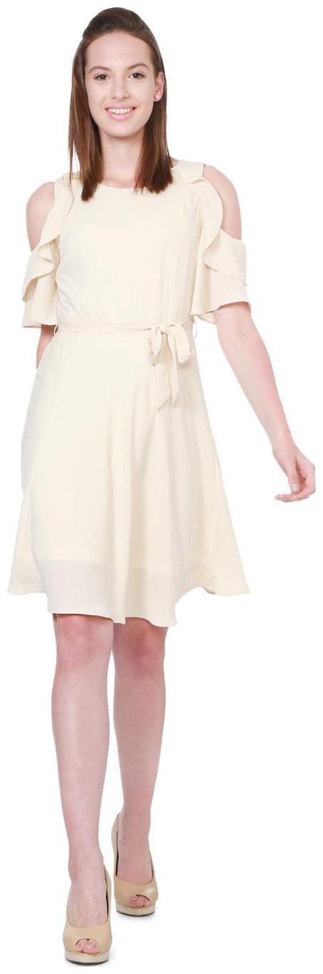 

Allen Solly Beige Solid A-line dress