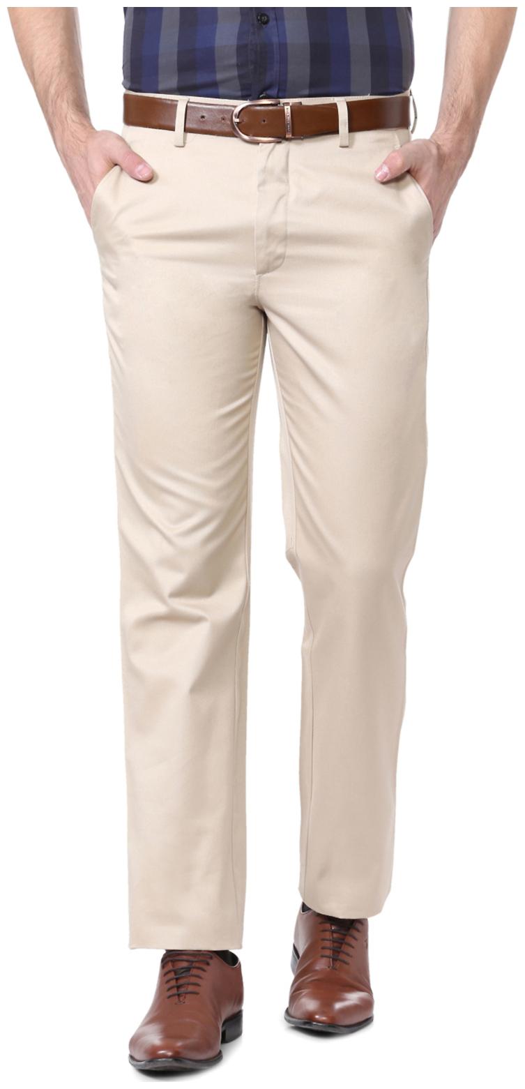 

Allen Solly Men White Solid Regular fit Regular trousers