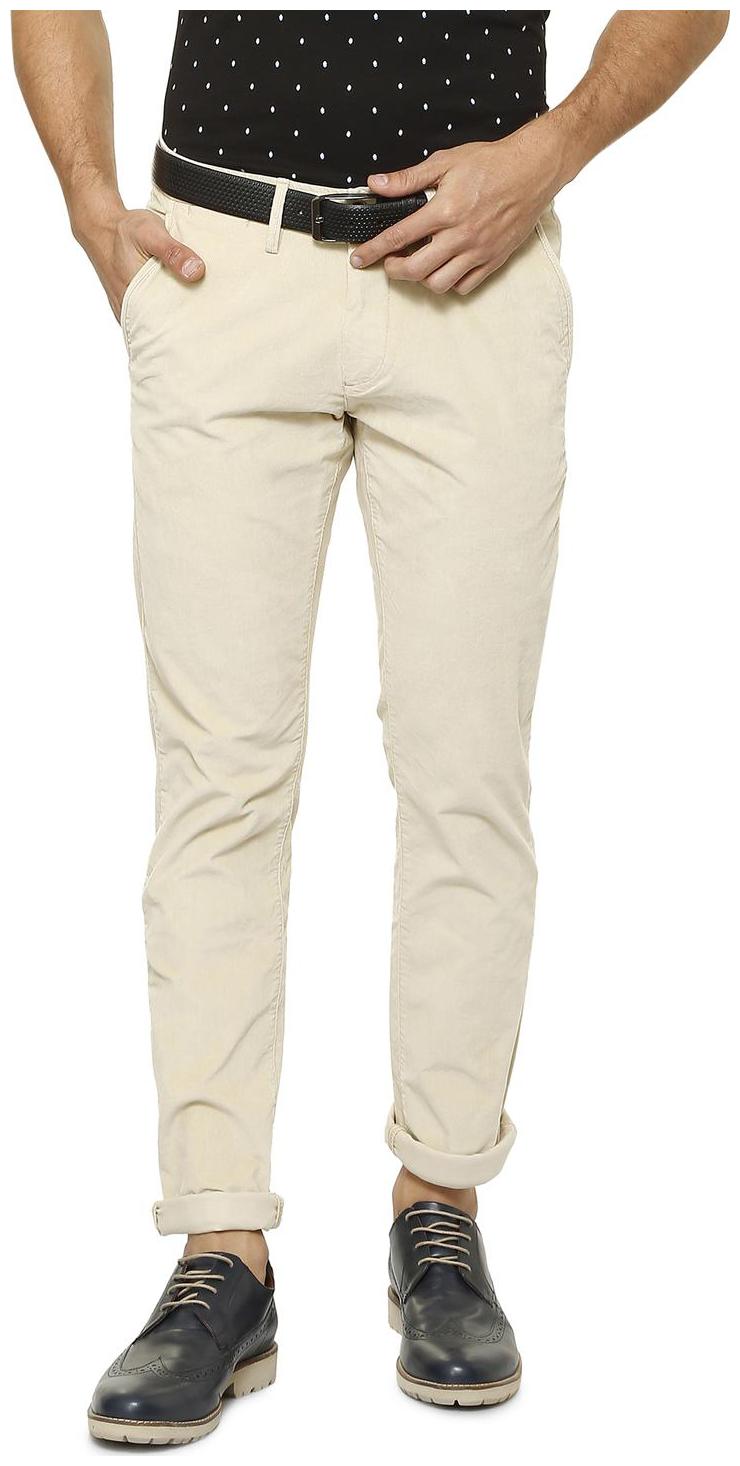 

Allen Solly Men Beige Solid Regular fit Regular trousers